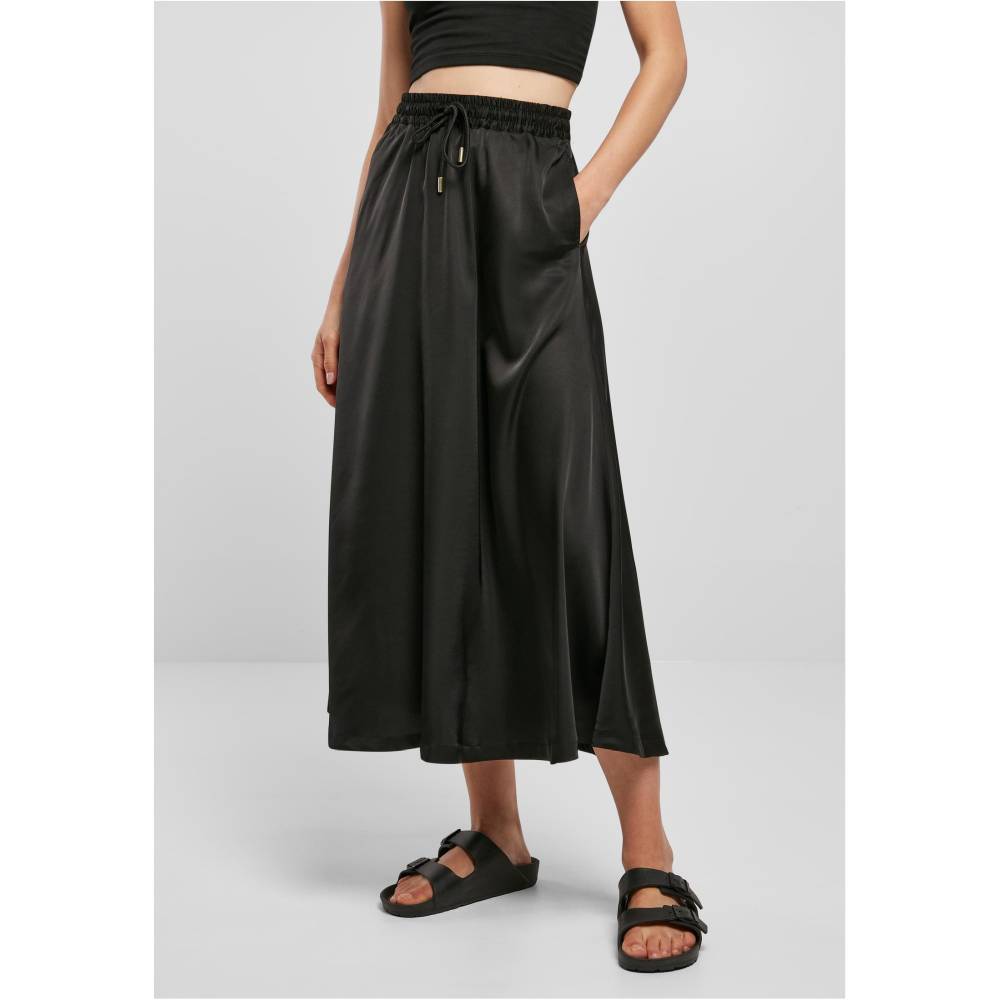 Urban Classics - Satin Lange rok - Zwart